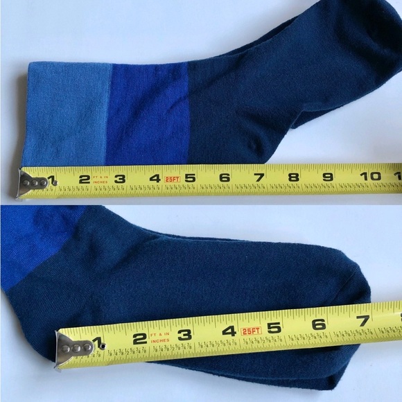 3/$15 MIXIT Crew Socks 1 PAIR Tri Color Blue Shoe Size 4-10 Women’s - Picture 3 of 15